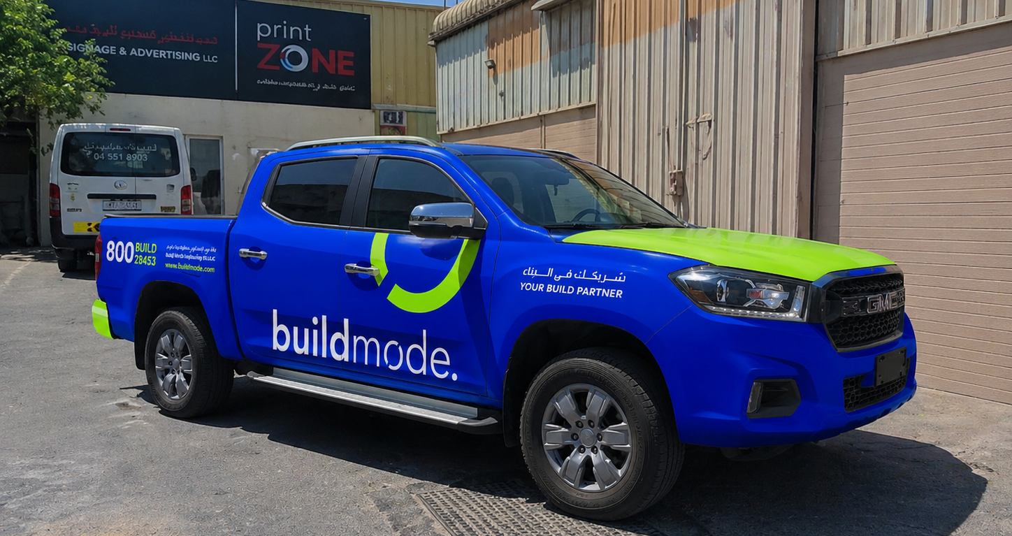 Vehicle branding company in Dubai wrapping a commercial van with full vinyl wrap-102