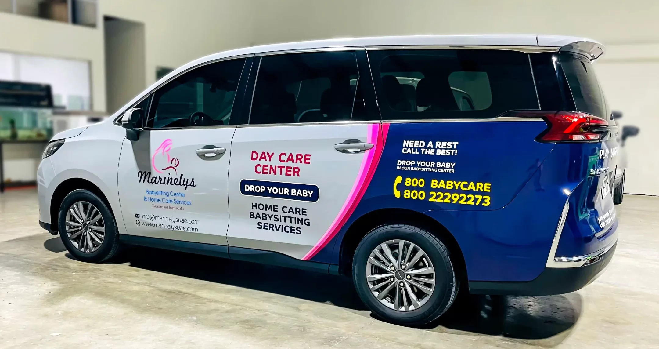 Vehicle branding company in Dubai wrapping a commercial car van with full vinyl wrap - 26