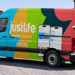 Vehicle branding company in Dubai wrapping a commercial van with full vinyl wrap-100